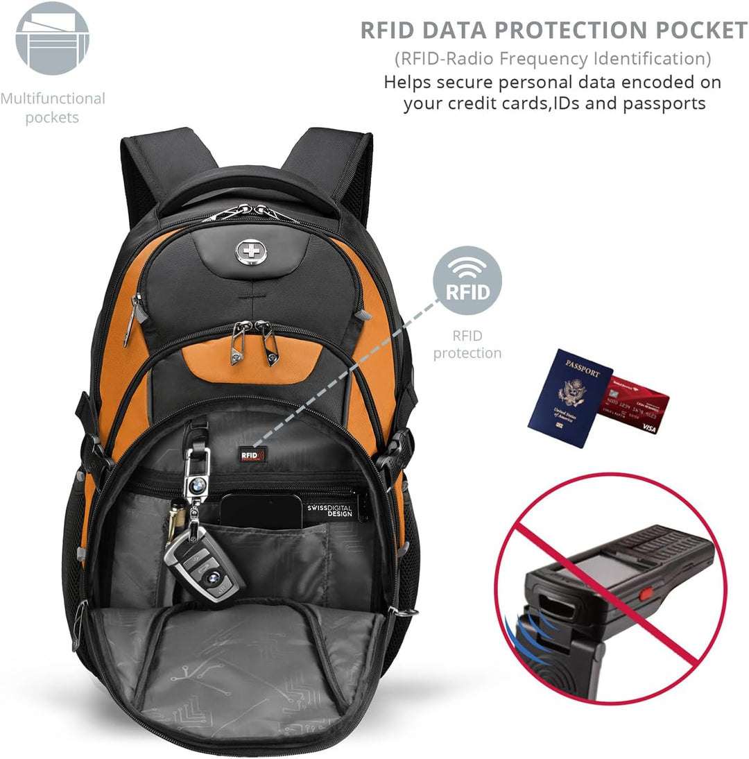 swissdigital Mochila para portátil de viaje de negocios, para hombr...