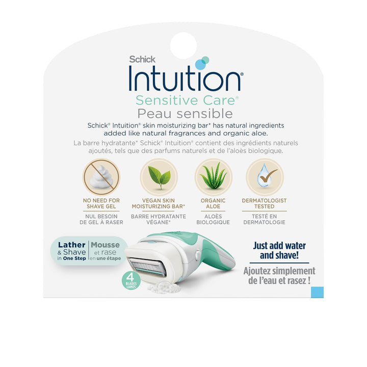 INTUITION Schick - Recambio de cuchillas de afeitar para piel sensi...