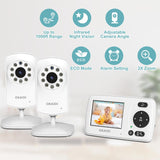 OKAIDI Monitor de video para bebés con 2 cámaras, pantalla de viaje...