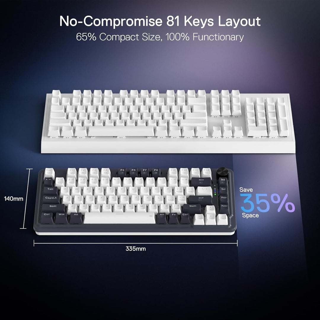 Redragon K673 PRO Teclado Gaming RGB Inalámbrico 75% con Gasket, 3...