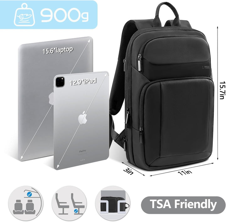 Lixiin Mochila para laptop para hombre, mochila de viaje expandible...