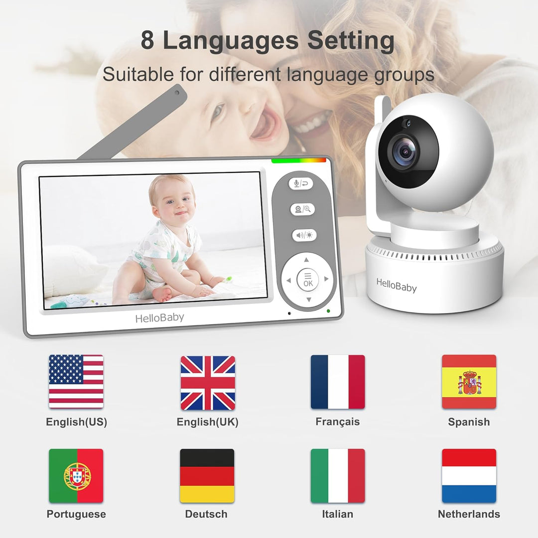 HelloBaby Monitor de Bebé con Video de 4.3'' con Batería de...