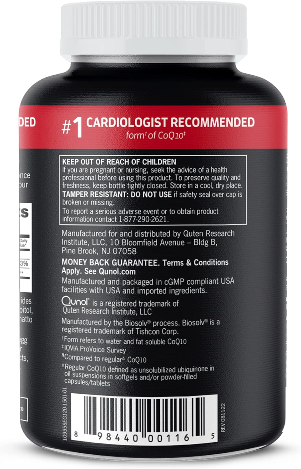 Qunol Cápsulas blandas CoQ10 de 100 mg Ultra CoQ10 100 mg