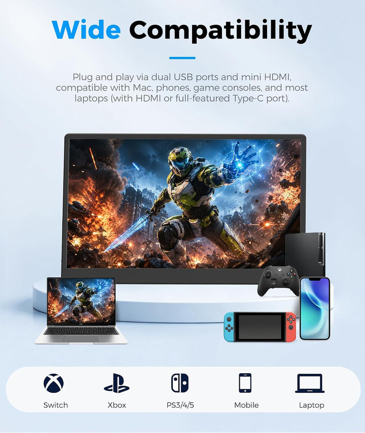 Extensor de pantalla para computadora portátil de 15.6\u201D, 5 mod...