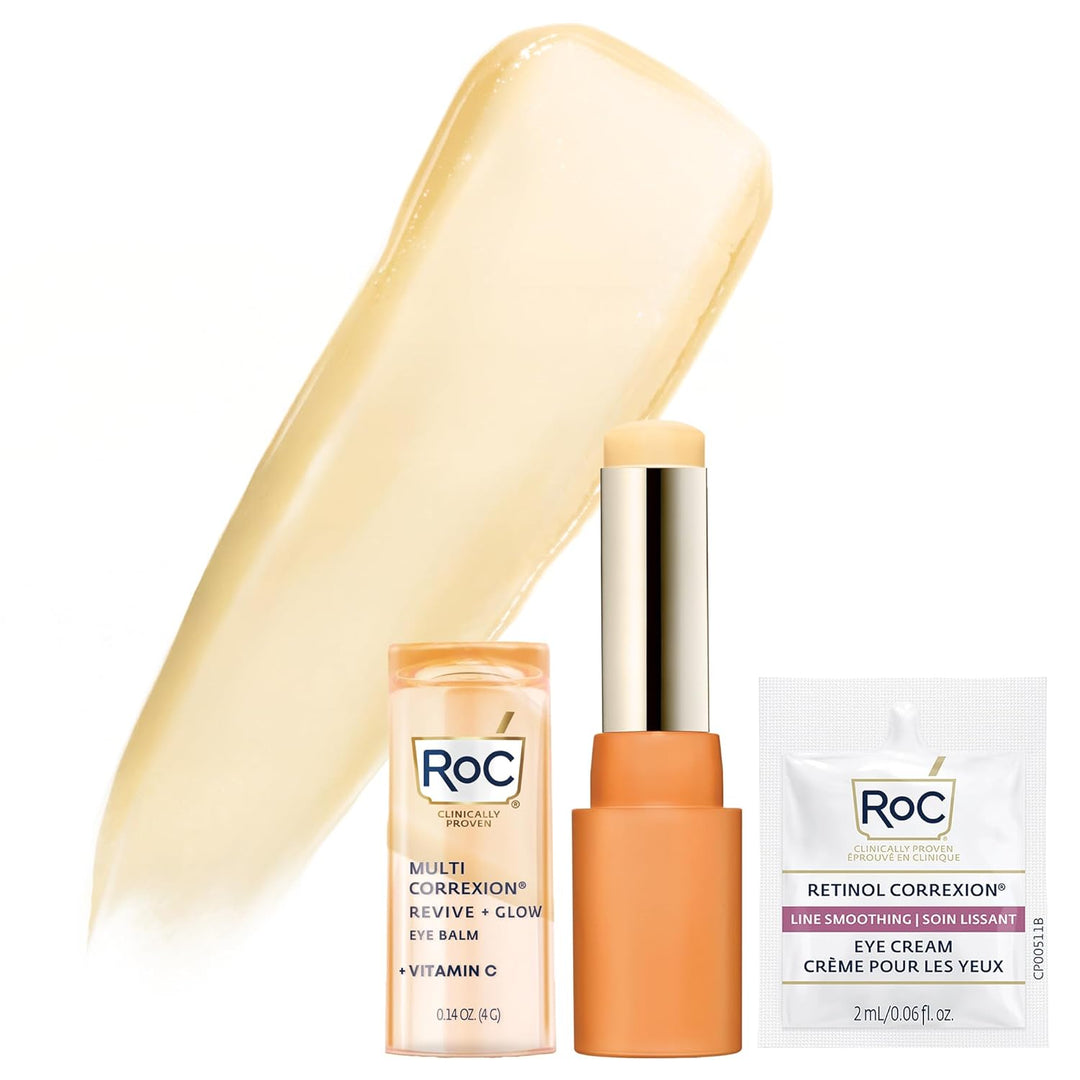 RoC Multi Correxion Revive + Glow Eye Balm con vitamina C (0.14 oz)...