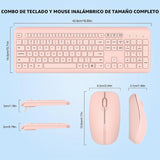 Combo de teclado y mouse inalámbricos, teclado ergonómico silencios...