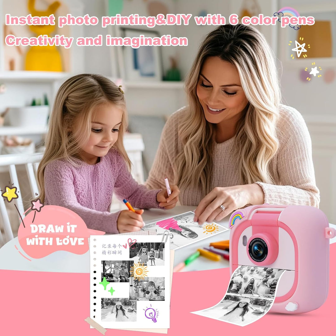 Cámara para niños con impresión instantánea para niñas y niños, 108...