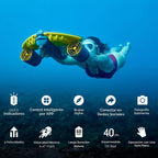 sublue Navbow Plus Smart Underwater Scooter con Depth Gauge, Temperature Sensor, Compass, Action Camera Mount, 131ft Waterproof para Diving & Snorkeling & Sea Adventures