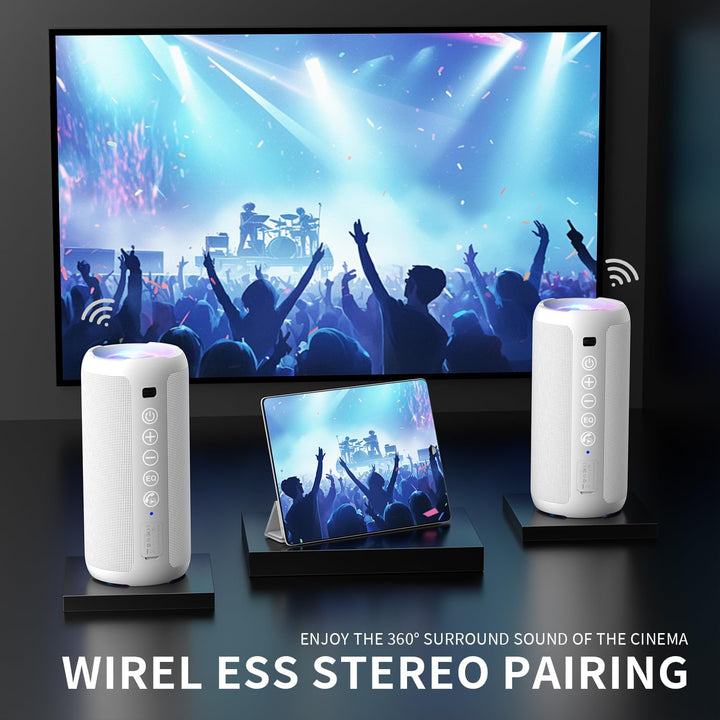 Ortizan Altavoz Bluetooth portátil: IPX7 impermeable, sonido fuerte...