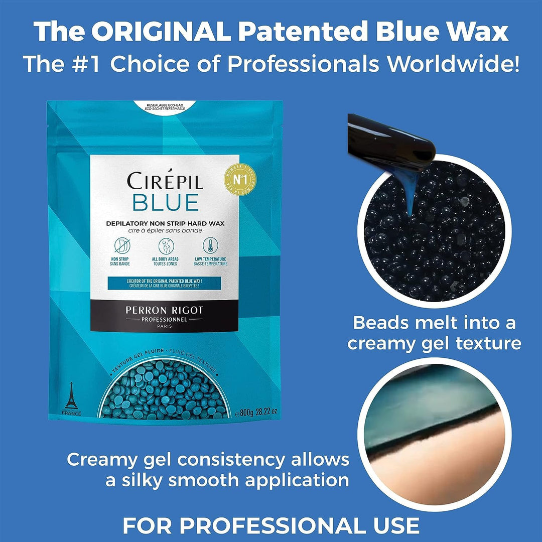 Cirepil - Azul - Bolsa de 400g \/ 14.11 oz de Perlas de Cera Dura -...