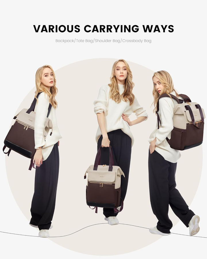 LOVEVOOK Mochila para laptop para mujer, bolsa de trabajo de 15.6 p...