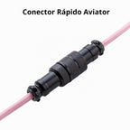 Pro Cable USB C en espiral personalizado para teclado de juegos, cable de teclado mecánico de doble funda con aviador metálico desmontable, 1.5M USB-C a USB-A, negro rosa