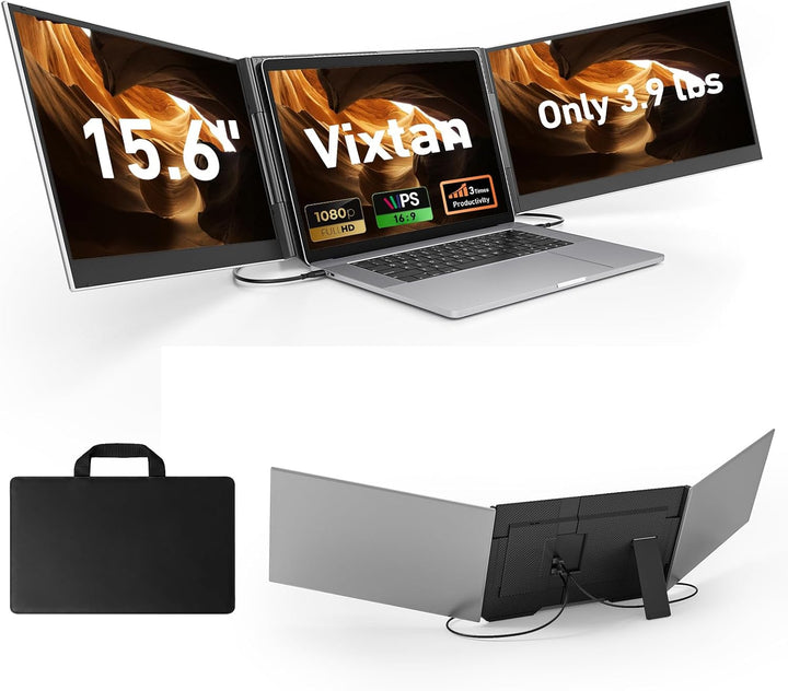 Vixtan Extensor de pantalla triple para portátil de 15.6 pulgadas,...