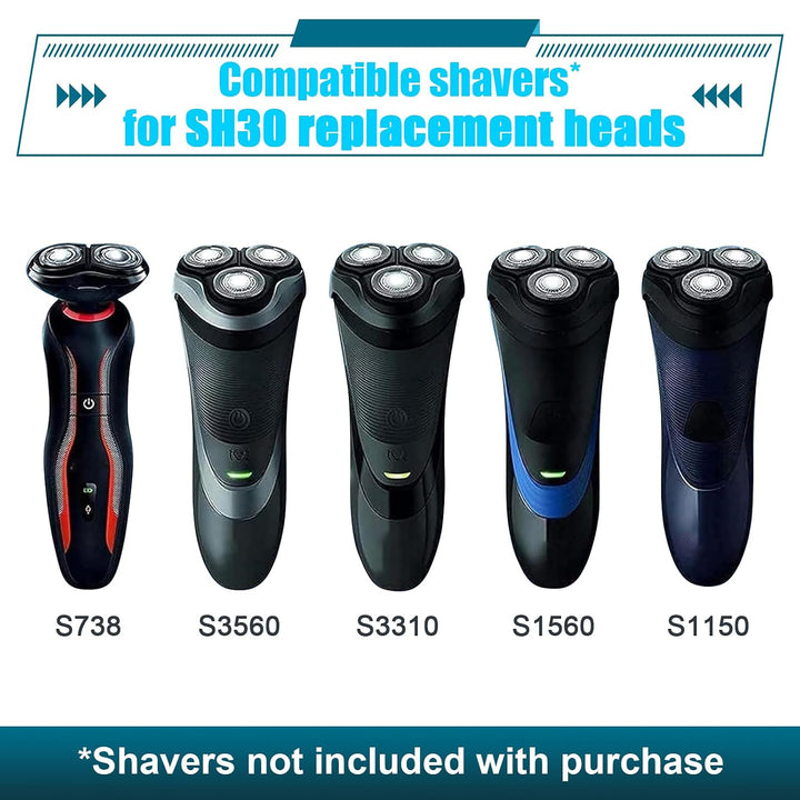 Paquete de 9 cabezales de repuesto SH30 compatibles con Philips Nor...