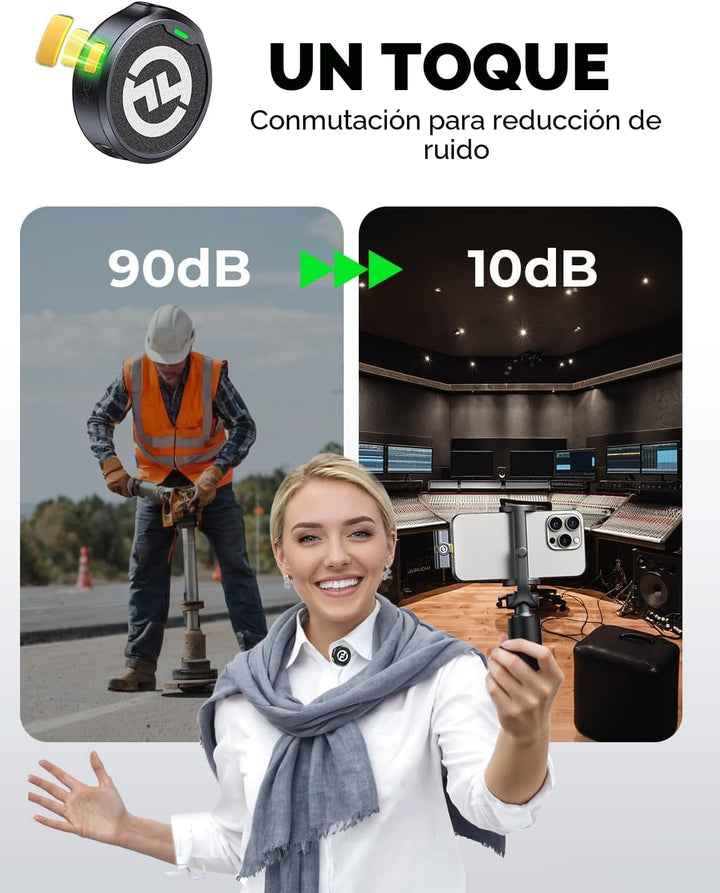 Micrófono inalámbrico Hollyland Lark M2 para iPhone\/Cámara\/Androi...