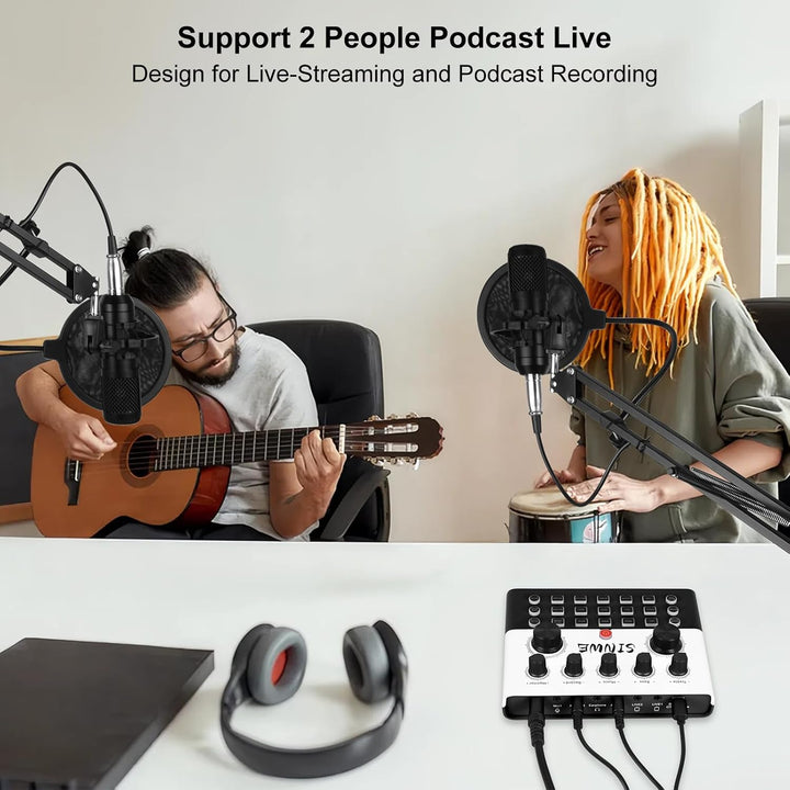 Paquete de equipo de podcast todo en uno F993, paquete de estudio d...