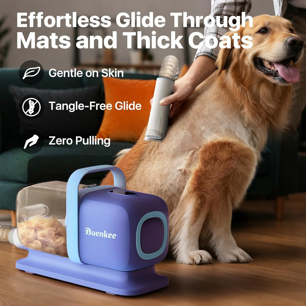 Buenkee Kit de aspiradora de aseo para perros, cortadora de 15000 Pa
