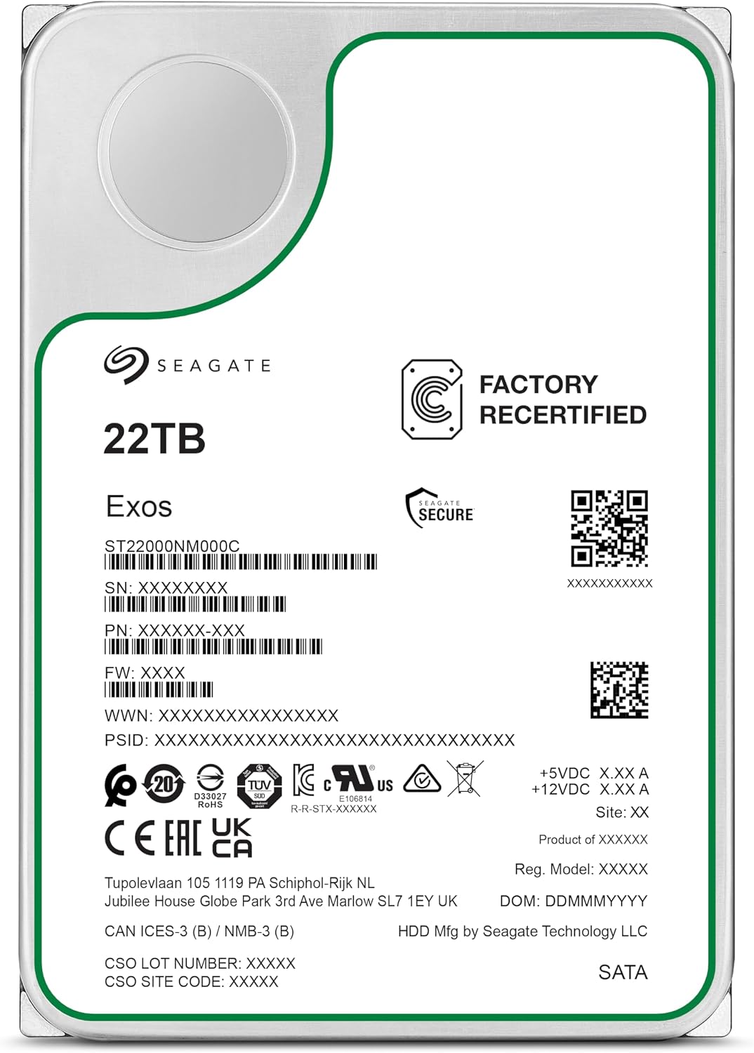 Seagate Exos 22TB SATA HDD 6Gb\/s 7200RPM 3.5" Disco duro empresari...