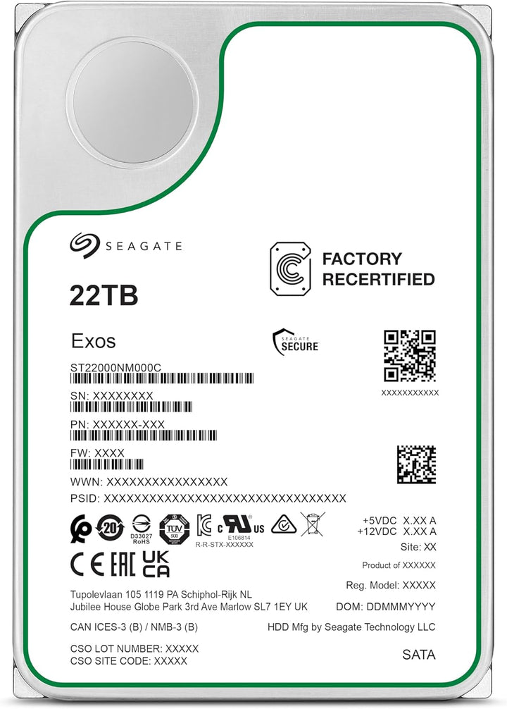 Seagate Exos 22TB SATA HDD 6Gb\/s 7200RPM 3.5" Disco duro empresari...