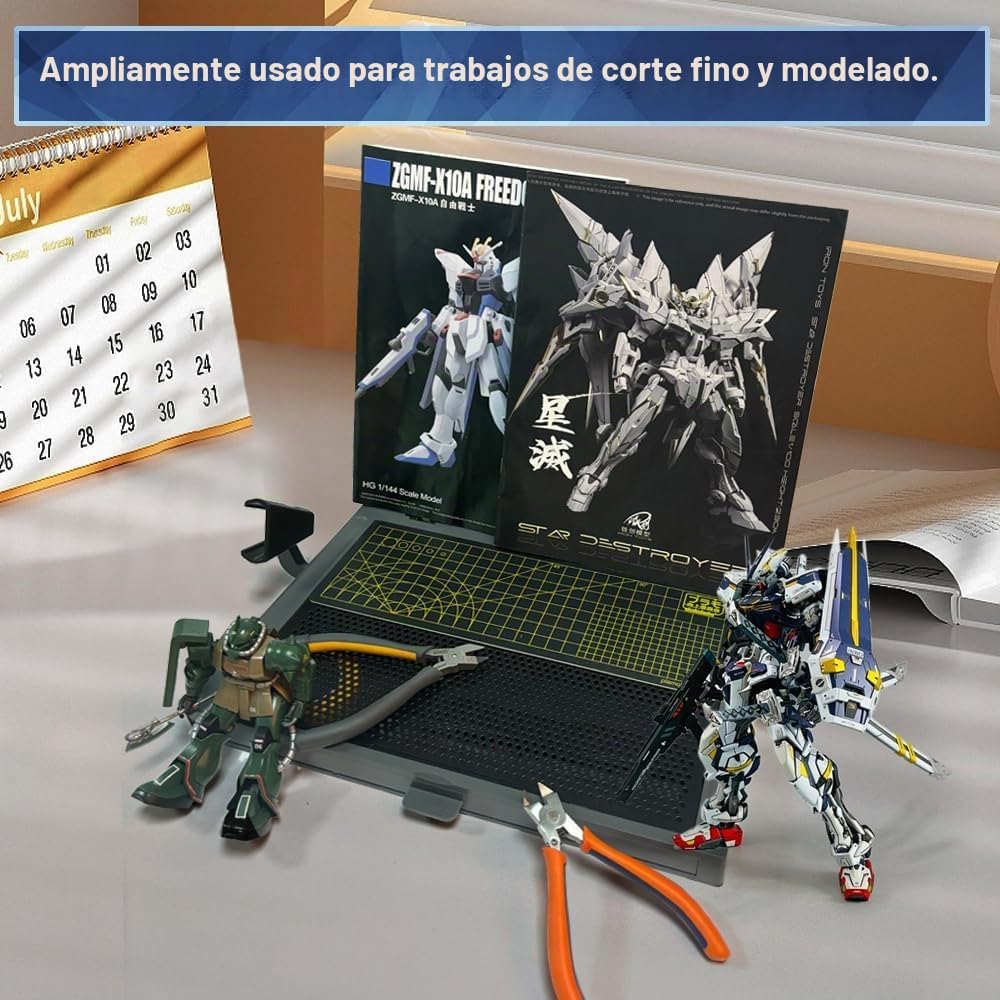 MWK-18 Kit de ensamblaje de modelo Gundam, kits de modelo de Gundam, mesa básica de trabajo portátil, ensamblaje, mesa de corte de trabajo, mesa de trabajo con cajón móvil, tapete de corte de doble