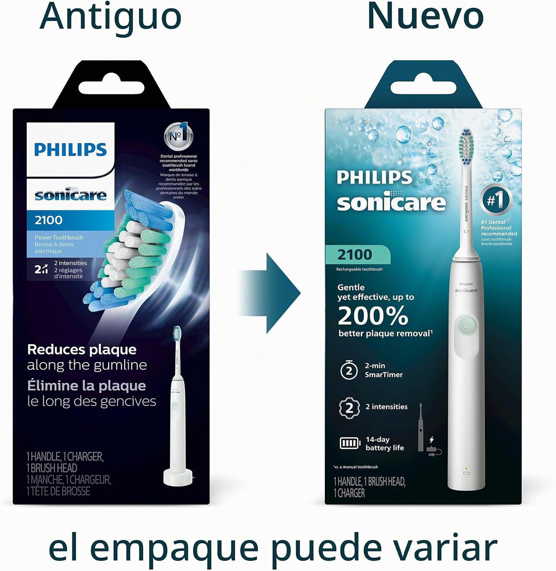 PHILIPS Sonicare 2100 - Cepillo de dientes eléctrico recargable, 1...