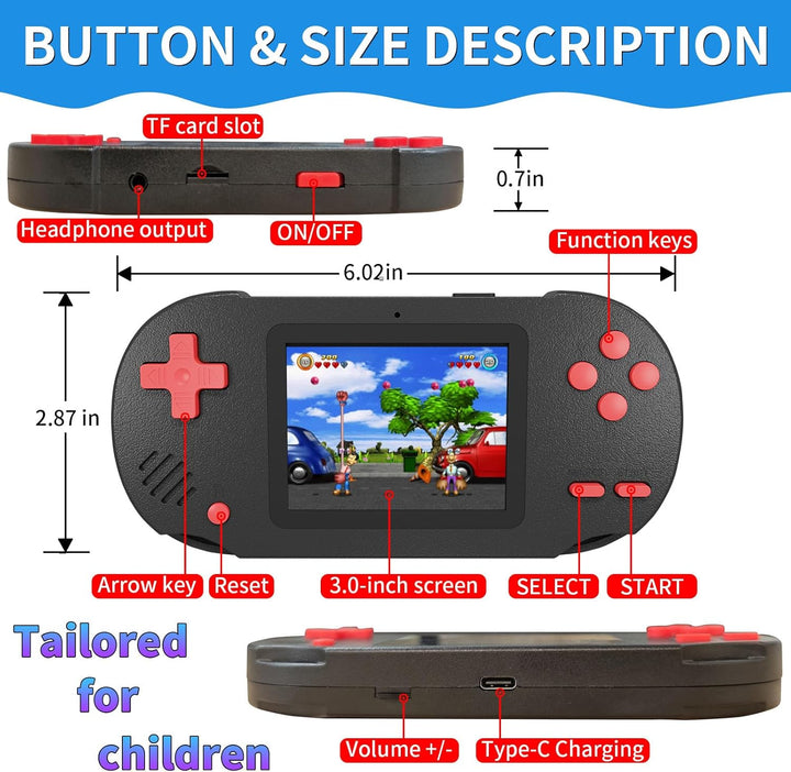Damcoola Juego de mano para niños, 300 juegos integrados, cuenta co...