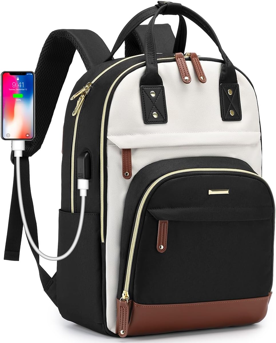 Mochila para laptop para mujer, bolsa de trabajo de 15.6 pulgadas c...