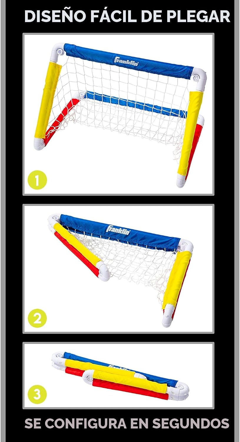 Franklin Sports Portería de fútbol infantil con pelota y bomba - 24 X 16