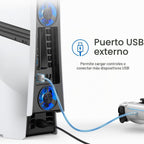 JUSPRO Ventilador de refrigeración para PS5 Pro, ventilador silencioso mejorado de 4 enfriadores con velocidad ajustable, encendido/apagado automático, accesorios de enfriamiento con puerto USB 3.0 y