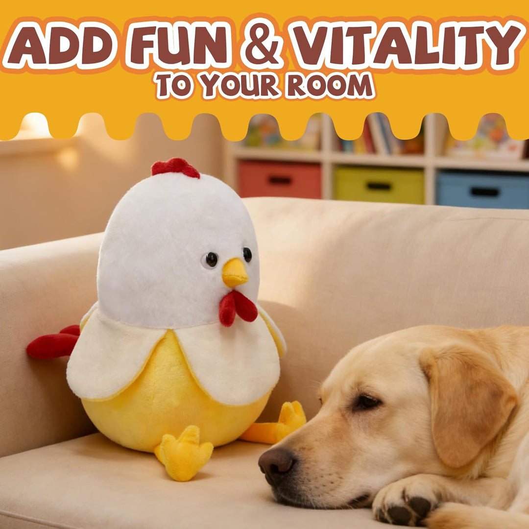 Yulefly Almohada de felpa de pollo y plátano 11 pulgadas