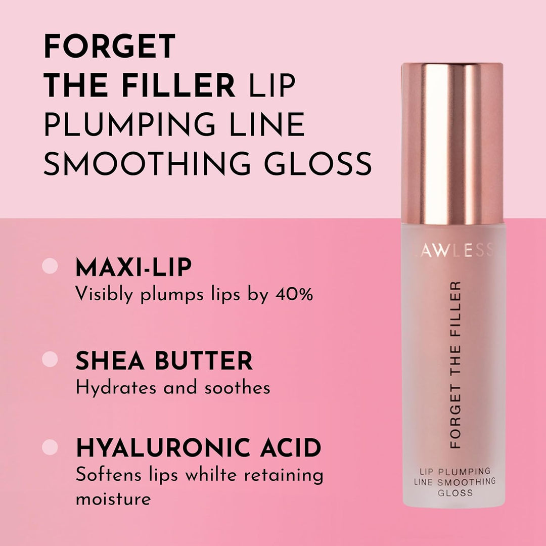 Brillo labial voluminizador Lawless para mujeres Forget The Filler,...