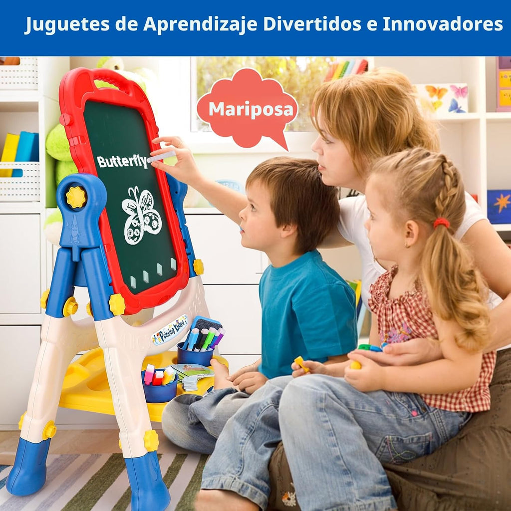 Caballete para niños, tablero de dibujo artístico de doble cara, juguetes de 3 a 4 años, regalos de cumpleaños