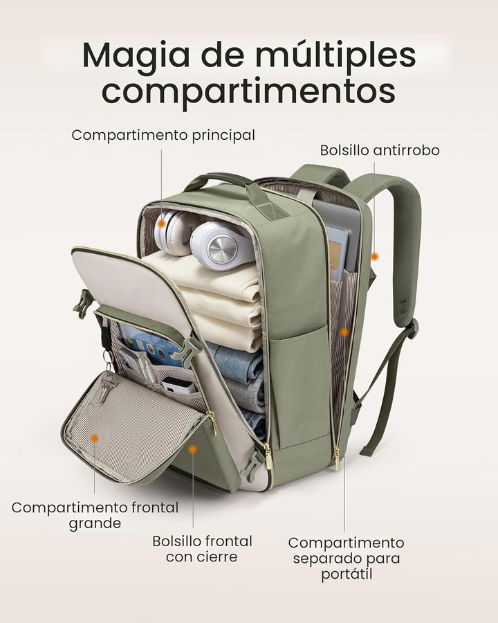 LOVEVOOK Mochila de viaje de 40 L para mujeres y hombres, equipaje...