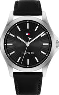 Tommy Hilfiger Hombre Reloj de cuarzo de 3 manecillas – Caja de 42mm, correa de cuero, 3 ATM de resistencia al agua, reloj moderno para uso diario, regalo para él