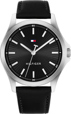 Tommy Hilfiger Hombre Reloj de cuarzo de 3 manecillas – Caja de 42mm, correa de cuero, 3 ATM de resistencia al agua, reloj moderno para uso diario, regalo para él