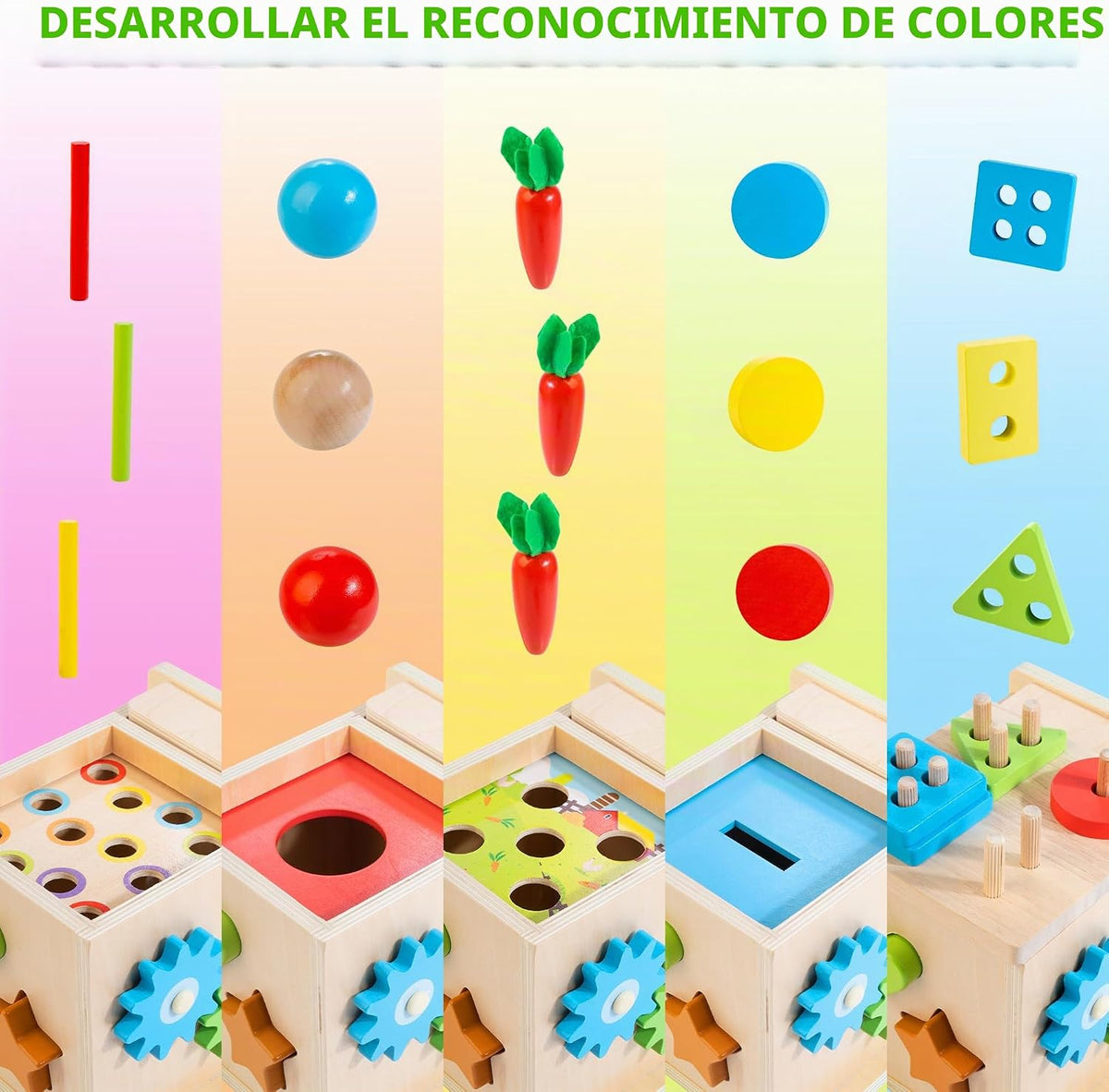 Juguetes Montessori de madera para niños mayores de 1 año, juego de