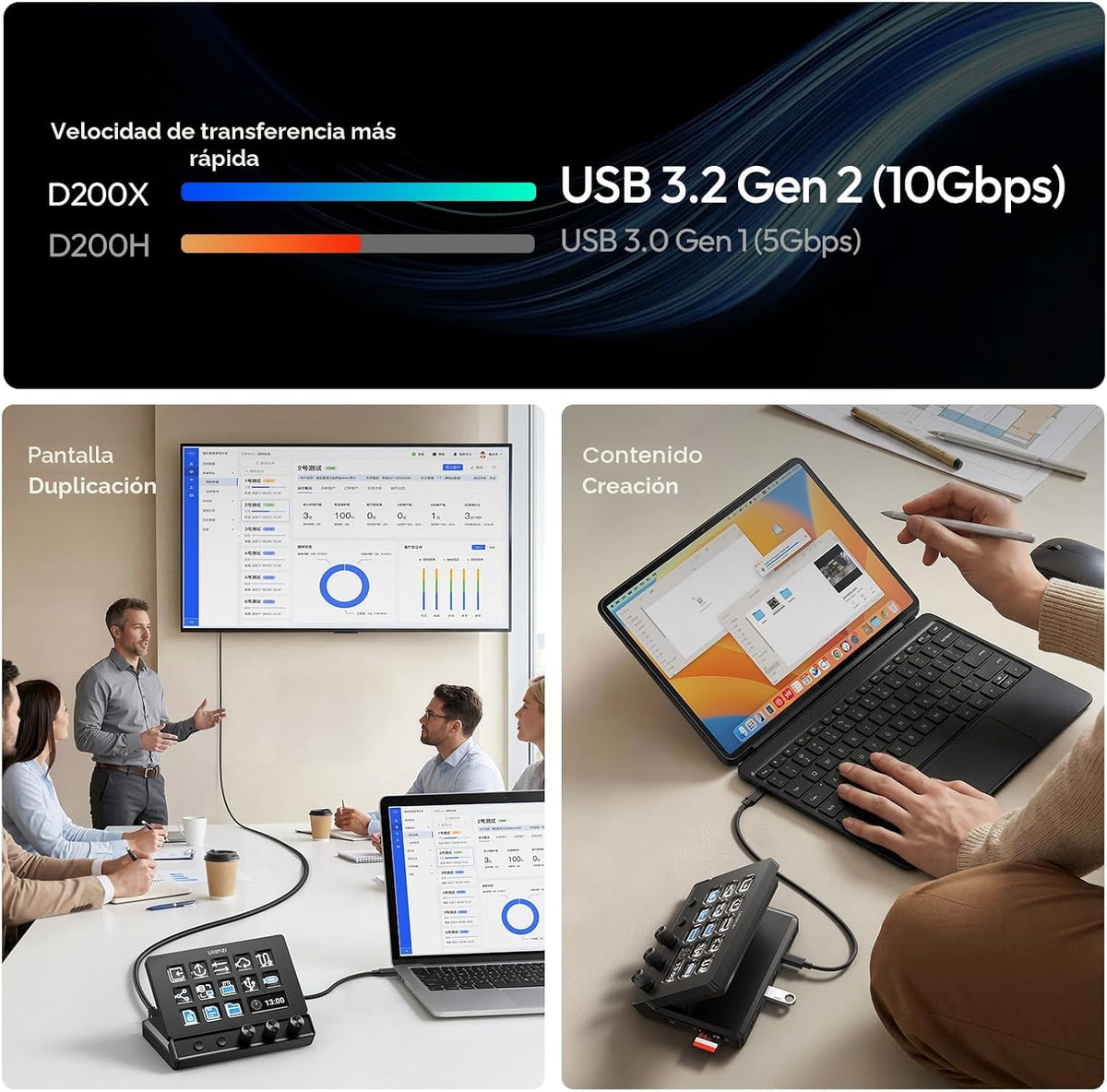 ULANZI Controlador de corriente D200X con 3 perillas, 14 teclas LCD teclado