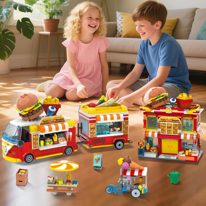 HOGOKIDS City Burger Truck House - Juguete de construcción