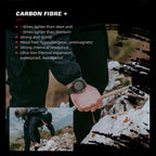 CakCity Relojes tácticos para hombres, relojes deportivos militares con caja de fibra de carbono, reloj ligero impermeable para mujeres/hombres, relojes digitales con brújula, contador de pasos