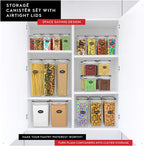 DWËLLZA KITCHEN Juego de 4 recipientes de almacenamiento de harina y azúcar, recipientes herméticos de plástico de 3.6 L con tapas para organización y almacenamiento de despensa de cocina