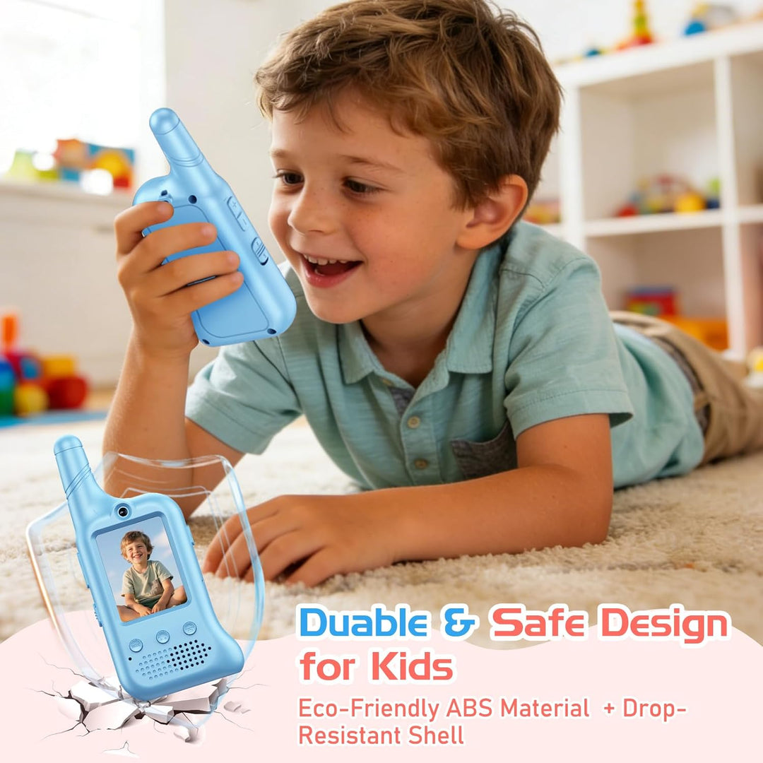 Paquete de 2 walkie talkies de video para niños, Walkie Talkies rec...