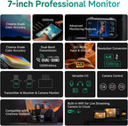 Accsoon CineView M7H Pro 4K60 Transmisor de video inalámbrico Receptor y monitor de cámara, 7 pulgadas Control de cámara 3D LUT HDMI 1200ft 60ms LAT., Monitoreo móvil, par CineView M7 Pro/Master 4K