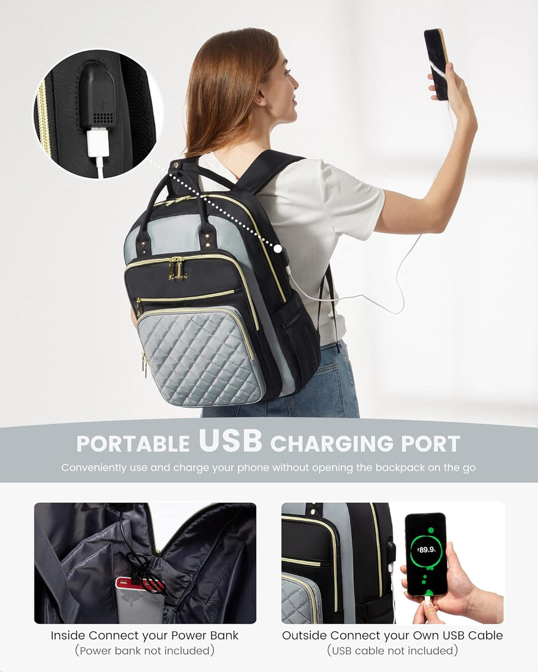LOVEVOOK Mochila para computadora portátil para mujer, mochila para...