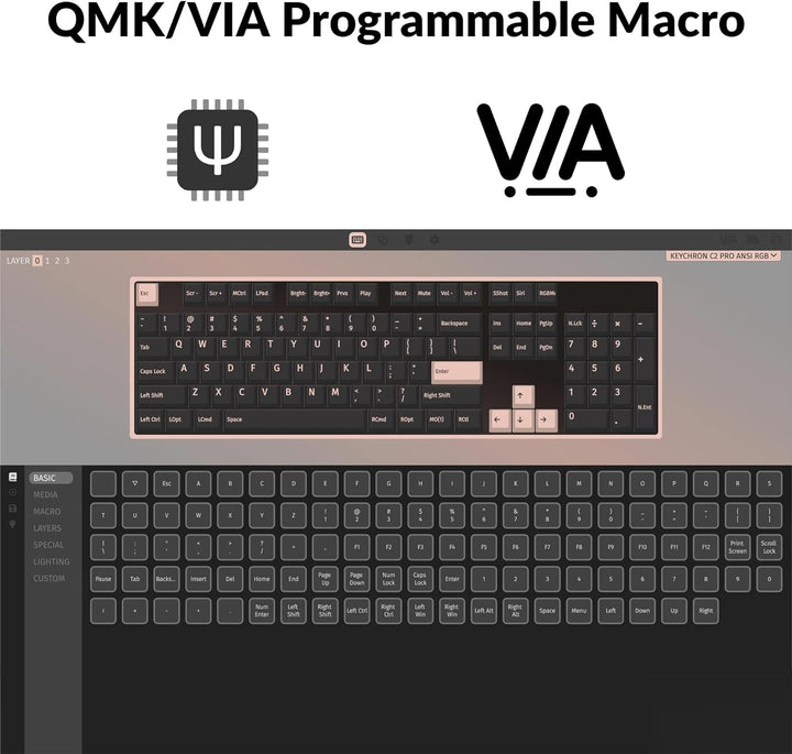Keychron C2 Pro Teclado mecánico con cable personalizado de tamaño...