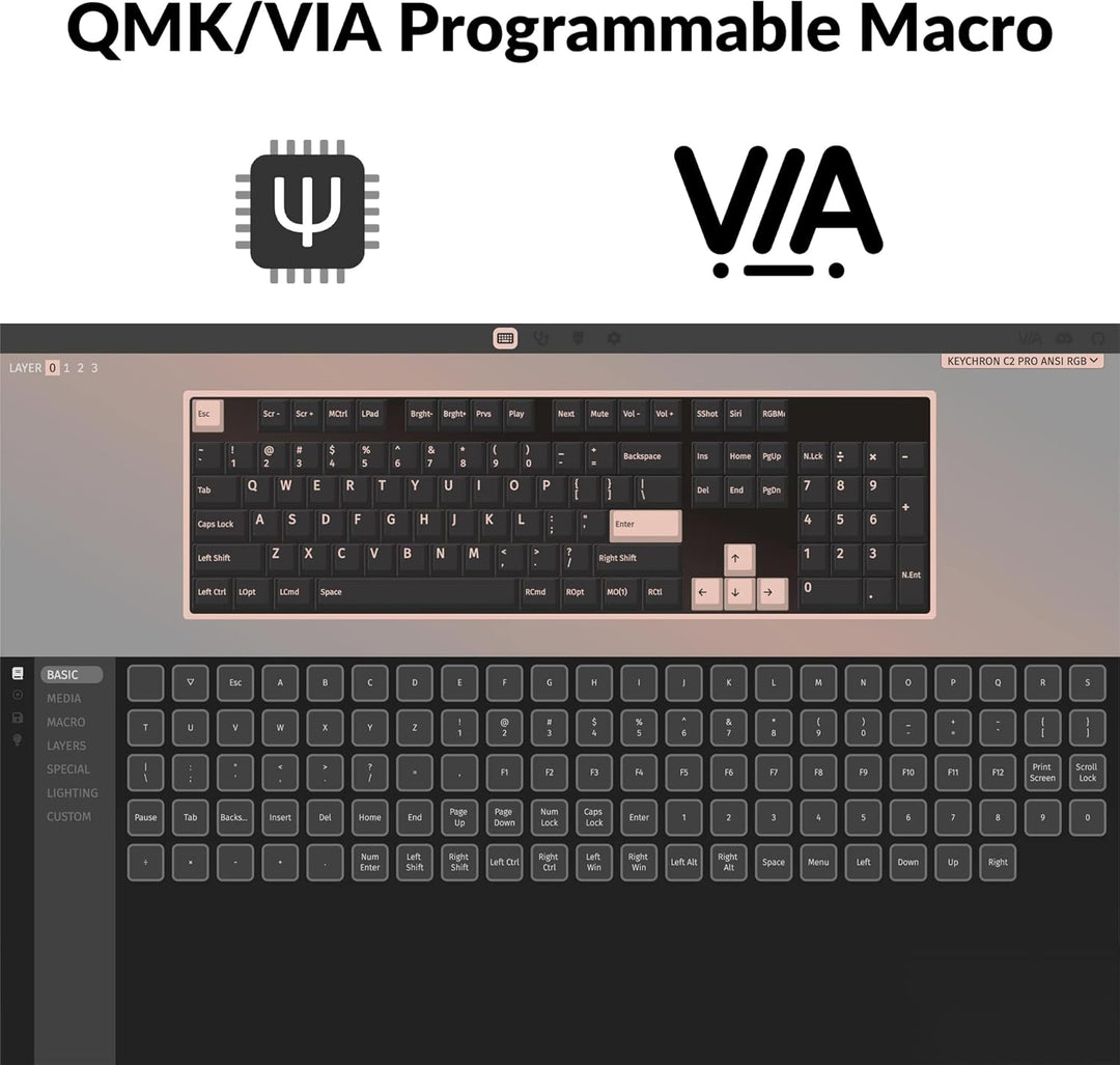 Keychron C2 Pro Teclado Mecánico Personalizado con Cable Diseño de...