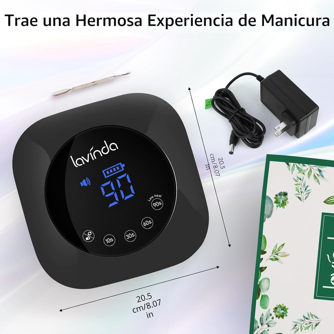 Luz UV para uñas, lámpara UV de uñas Lavinda de 54 W recargable, se...