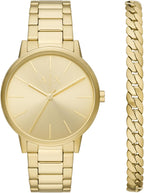 A|X Armani Exchange Reloj para hombre con pantalla analógica de tres manecillas y correa de acero inoxidable o cuero, reloj para hombre