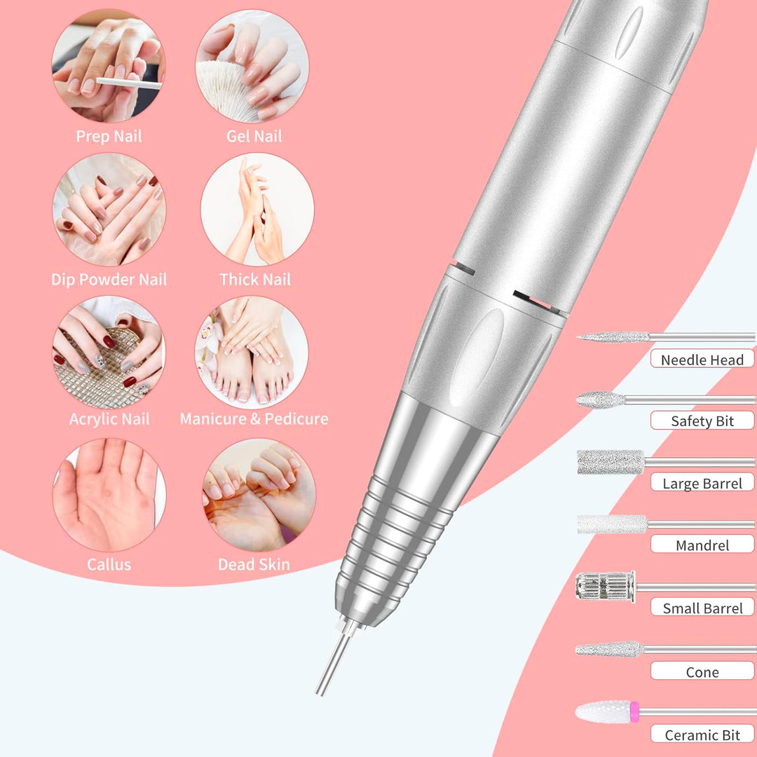 Taladro de uñas portátil profesional de 35000 RPM, MOCOWIND recarga...