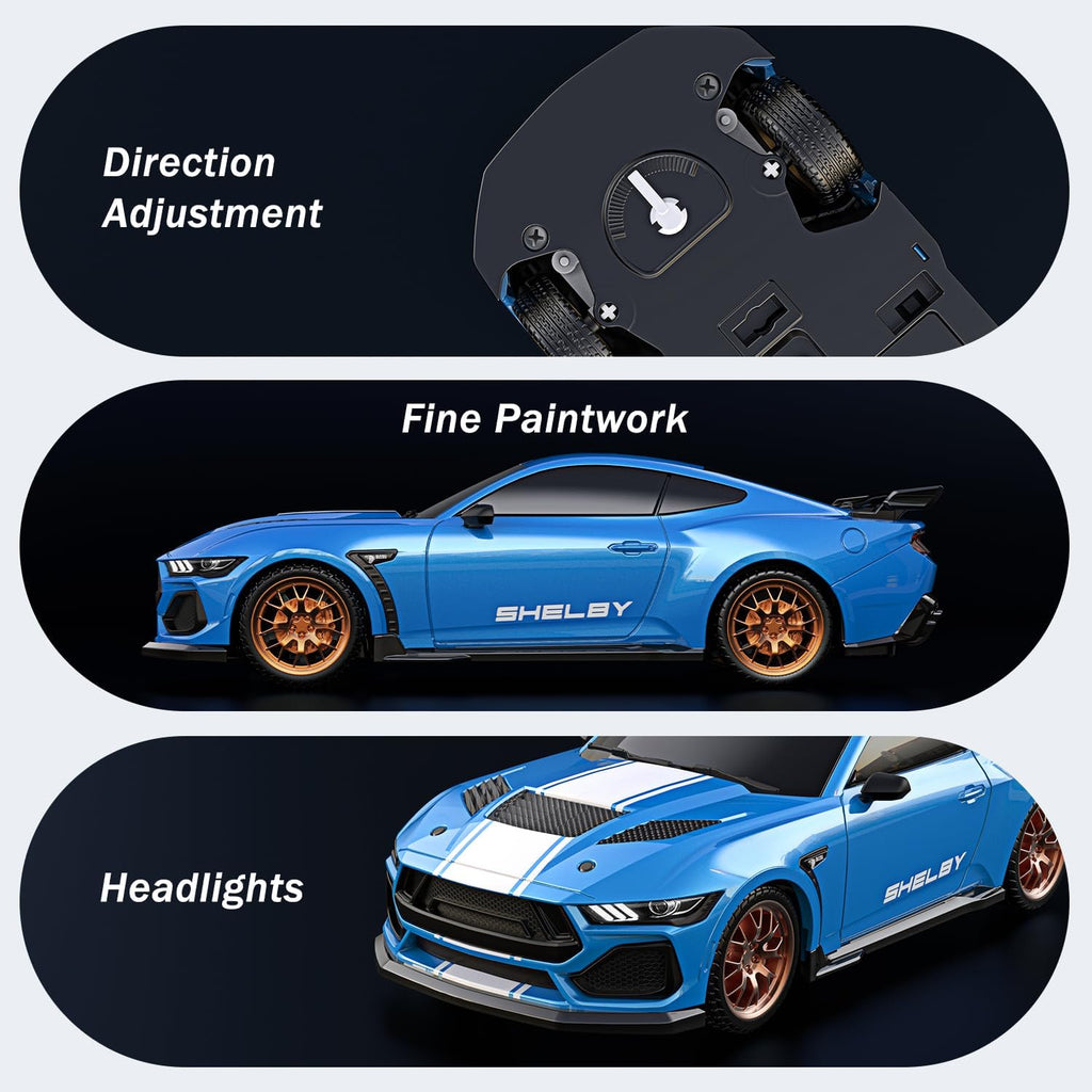 Ford Auto de control remoto para niño (escala 1:24 Shelby Super Snake-azul)