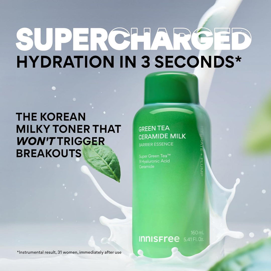 innisfree Té Verde Ceramida Leche, Tónico Lechoso Hidratante y Lige...